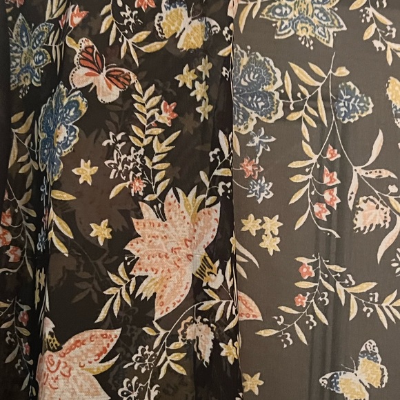 Zanzea Open Front Semi Sheer Maxi Duster Butterfly Garden Long Sleeve - Picture 3 of 7